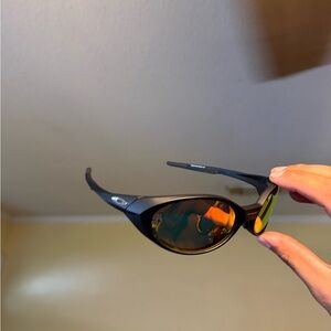 Men's Black Performance Sunglasses with Amber-Green Mirror Lenses Oakley Oakleys